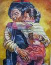 Carrying Daughter by Htut Aung