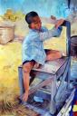 Gazing on the chair by Nyan Soe