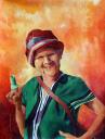 Smilling old ethnic woman by Nyan Soe